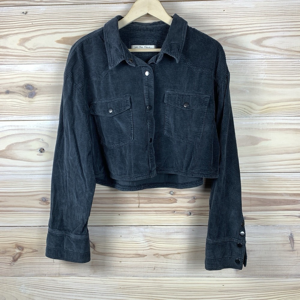 We the Free Shacket Top Wide Wale Corduroy‎ Gray